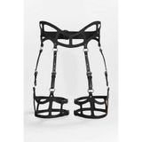 Seksi Deri Jartiyer Harness, Gotik Jartiyer - Apft1158 Kırmızı-L/XL