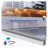 Şelale Dolusavak Kiti Dış Mekan için Oluklu Boru, (Kendin Yap Havuz Çeşmesi ve Taşma Bahçe Veranda Dekoru için Şelale Duvara Gömme Çıkış Kiti 279 x 31,8 x 25,4 cm Çarpıcı Su Özellikleri Oluşturun