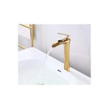 Şelale Lavabo Bataryası Gold Çanak Lavabo Bataryası Şelale Akışlı Altın Lavabo Musluk Banyo Batarya