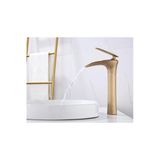 Şelale Lavabo Bataryası Mat Gold Lavabo Bataryası Şelale Akışlı Musluk Mat Altın
