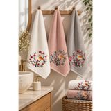 Şelale Umut Elegance 3'lü 50x90 cm | Nakışlı El-Yüz Havlusu | %100 Pamuk | Özel Tasarım Nakışlı Havlu | Yüksek Gramajlı | Premium Kalite