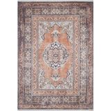 Selam Kahverengi Madalyon Modern Geometrik Etnik Desenli Boho Makinada Yıkanabilir Hav Toz Vermez Leke Tutmaz Kaymaz Taban Dijital Makine Baskı Halı Oturma Odası Salon Yolluk Koridor Mutfak Halısı