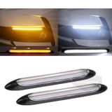 Selamlamalı Kayar Sinyalli Araba Gündüz Farı Esnek Gündüz Ledi Drl LED Lamba Güçlü Işık Açılış Animasyonlu 12V Su Geçirmez Sarı Beyaz 2 Adet 34.5 cm