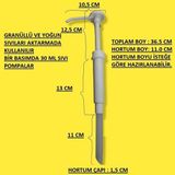 Selanikli Granüllü Sıvı Sabun Pompası 30 cc (Yoğun Sıvılar Için Aktarım Pompası) - Beyaz - 35 CM