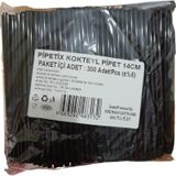 Selanikli Kıl Pipet Çap:4 Mm Boy:14 Cm Paket:300 Lü Siyah İnce Pipet