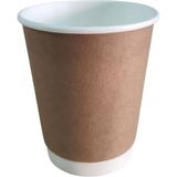 Selanikli Ticaret Karton Bardak 14 Oz Double Wall ( Çift Katmanlı) Pk: 25 Li Kraft + Beyaz