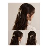 Selay Accessory İncili Kelebek Toka – Altın Renk Saç Aksesuarı