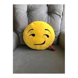 Selay Sarı Emoji Yastık – Gülümseyen Surat Dekoratif Peluş Minder 35 Cm Sarı