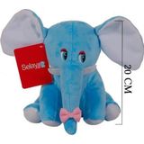 SELAY TOYS Peluş Fil Oyuncak Uyku Arkadaşı 20 Cm Mavi 1286