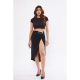Selazra Kaylee Uzun Boy Regular Fit Siyah Renk Etek