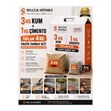 SELÇUK SÖNMEZ 3 Kg Kum + 1 Kg Çimento Seti Toplam 4 Kg Tamirat Tadilat Seti Harç Beton Karışımı
