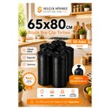 SELÇUK SÖNMEZ BÜYÜK BOY ÇÖP POŞETİ 65x80 CM SİYAH 50 ADET (5x10) DAYANIKLI SIZDIRMAZ