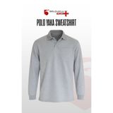 Selçuklu Plus Gri Polo Yaka Sweatshirt – 2 İplik Kumaş, Uzun Kollu Rahat İş Elbisesi ve Günlük Kullanıma Uygun Erk
