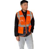 Selçuklu Plus Ikaz Yeleği Mühendis Tipi Cepli Fosforlu Reflektörlü - Lacivert - XL