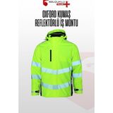 Selçuklu Plus Oxford Kumaş Reflektörlü Iş Montu, Su Geçirmez, Kapüşonlu, Termal Astar - Sarı - 2XL