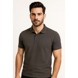 Selçuklu Plus Polo Yaka Penye T-Shirt – %95 Pamuk %5 Likra | İş Kıyafeti, Günlük Kullanım, Şık ve Konforlu Tasarım - 3XL - Gri