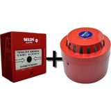 Selda Yangın Alarm İhbar İkaz Sireni ve Butonu 220V 2'li Set 110 x 110 x 60 mm ABS FR Malzeme
