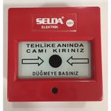 Selda Yangın İhbar İkaz Alarm Butonu (Kare) 220 Volt
