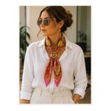 SELDAĞ MODA SATEN LİKRALI DESENLİ 70CM*70CM FULAR