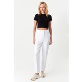 Select Moda Kadın Beyaz Cigarette Pantolon