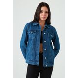 Select Moda Kadın Mavi Oversize Denim Ceket