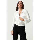 Select Moda Kadın Mevsimlik Bomber Ceket - 50 - Ekru