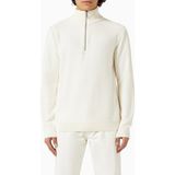Selected Homme Organik Pamuklu Yarım Fermuarlı Kazak, Minimalist ve Modern Erkek Stili - Beyaz - 2XL