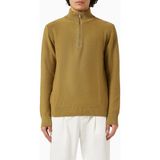 Selected Homme Organik Pamuklu Yarım Fermuarlı Kazak, Minimalist ve Modern Erkek Stili - Yeşil - 2XL