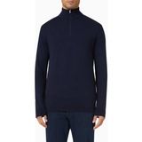 Selected Homme Pamuklu Yarım Fermuarlı Hırka, %100 Pima Pamuk - Lacivert - 2XL