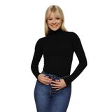 SelectModa Kadın Balıkçı Yaka Örme Bluz Siyah S