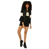 SelectModa Kadın Dik Yaka Renk Bloklu Sweat Elbise Siyah L