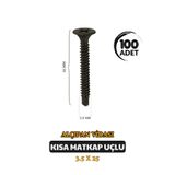 Selectron Matkap Uçlu Alçıpan Vidası 3.5x25 mm Yüksek Kalite Akıllı Vida 100 adet