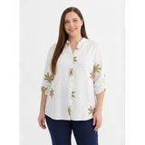 Selen Bej Desenli Normal Kalıp Fit Bluz 26YSL8440, 46, 5003381001, Ekru, Kadın