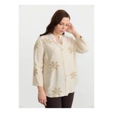 Selen Bej Kadın Desenli Normal Kalıp Fit Bluz 26YSL8440