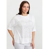 Selen Bej Nakışlı Normal Fit Bluz 26YSL8391, 44, 5003387925, Ekru, Kadın