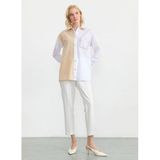 Selen Beyaz - Bej Taşlı Bluz 26YSL8388, 46, 5003372116, Beyaz - Bej, Kadın