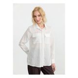 Selen Çizgili Bluz 26YSL8330, 42, 5003365061, Beyaz, Kadın