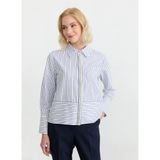 Selen Çizgili Bluz 26YSL8400, 42, 5003365189, Mavi, Kadın