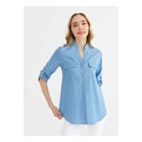 Selen Çizgili Bluz 26YSL8427, 40, 5003370217, Mavi, Kadın