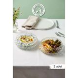 Selen Concept Bubble Model Orta Boy El Yapımı Cam Salata Ve Sunum Kasesi 2'Li Set