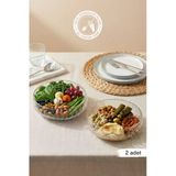 Selen Concept El Yapımı Büyük Boy Cam Salata Kasesi 2'Li Set