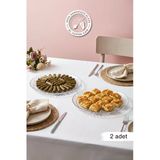 Selen Concept Güneş Model Büyük Boy El Yapımı Cam Tatlı Ve Sunum Tabağı 2'li Set