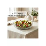 Selen Concept İnci Model El Yapımı Cam Salata Ve Meyve Kasesi Tekli