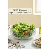 Selen Concept Kafes Model El Yapımı Orta Boy Cam Salata Kasesi