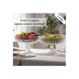 Selen Concept Linea Damla Model Ayaklı El Yapımı Cam Salata Ve Meyve Kasesi 2'Li Set