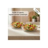 Selen Concept Linea Damla Model El Yapımı Cam Salata Ve Meyve Kasesi 2'Li Set