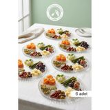 Selen Concept Luma Model Büyük Boy El Yapımı Cam Servis Tabağı Ve Sunumluk 6'Lı Set