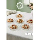 Selen Concept Luma Model Orta Boy El Yapımı Cam Servis Ve Pasta Tabağı 6'Lı Set
