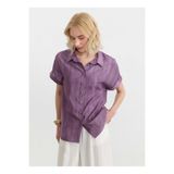 Selen Desenli Standart Fit Bluz 26YSL8450, 40, 5003387130, Lila, Kadın