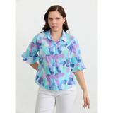 Selen Emprime Normal Fit Bluz, 44, 5003380973, Mavi, Kadın